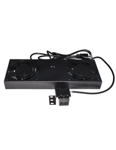 ARMADIO RACK KIT 2 VENTOLE CON TERM OSTATO PER ARMADI RACK A MURO NERO