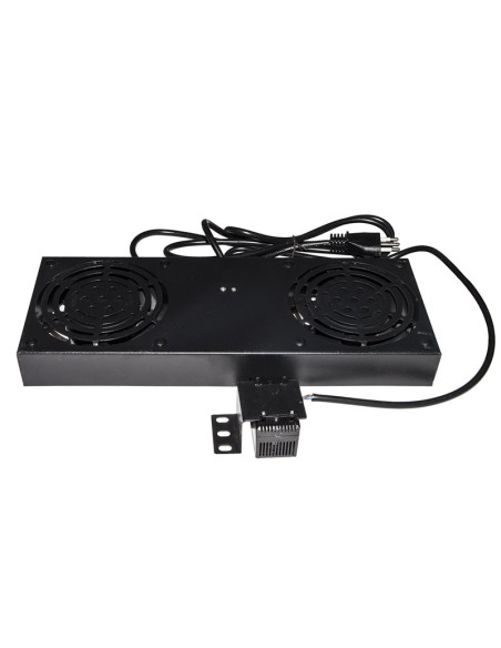 ARMADIO RACK KIT 2 VENTOLE CON TERM OSTATO PER ARMADI RACK A MURO NERO