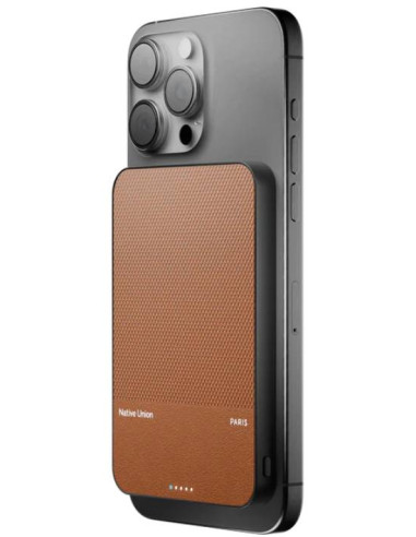 POWER BANK 5000MAH QI2 CLASSIC TAN USB-C NATIVE UNION MAGSAFE TANGERIN