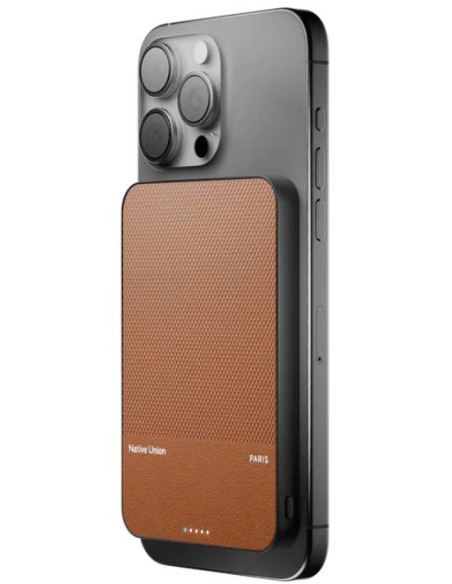 POWER BANK 5000MAH QI2 CLASSIC TAN USB-C NATIVE UNION MAGSAFE TANGERIN