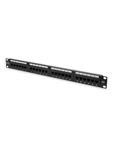 PATCH PANEL 24 PORTE NON SCHERMATO UTP CAT.6 8 POLI RACK 19