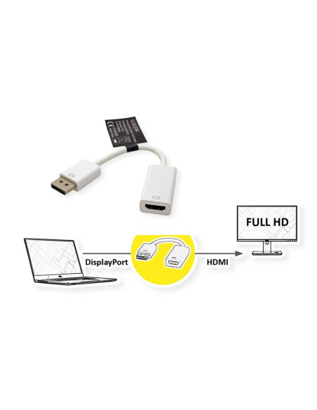 ADATTATORE DP-HDMI 2K M/F 1920x1080/1200 @60Hz CON CAVO 015MT