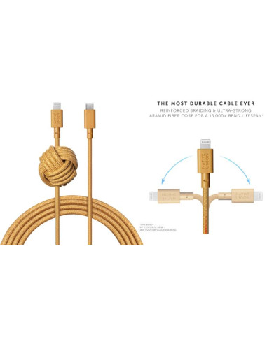 NIGHT CABLE-KV-C-LIGHTNING-KRAFT USB-C TO LIGHTNING  3M