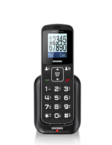 CELLULARE BRONDI AMICO HOME NERO 1,77 A COLORI/MICRO SD/BLUETOOTH