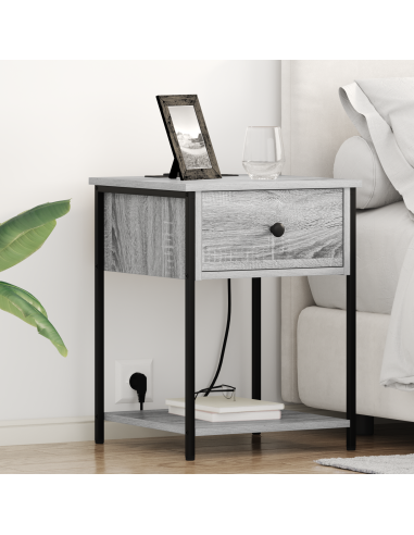 Armadio da Notte con cassetto Grigio Sonoma 42 x 41 x 56 cm