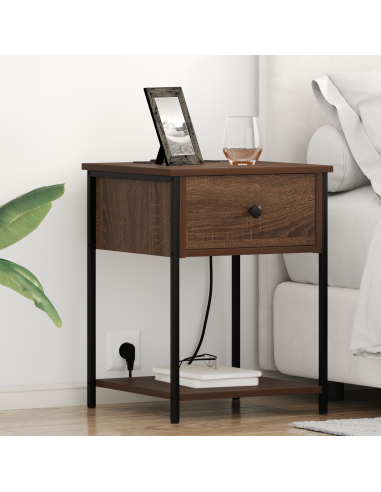 Armadio da Notte con cassetto Rovere Marrone 42 x 41 x 56 cm