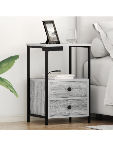 Armadio da Notte con cassetto Grigio Sonoma 40 x 31 x 60 cm