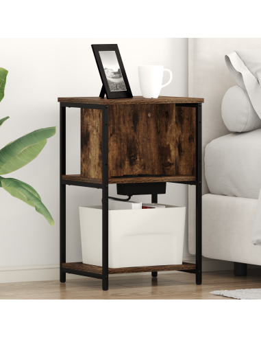 Armadio da Notte 2 pcs Rovere fumé 38 x 31 x 61 cm