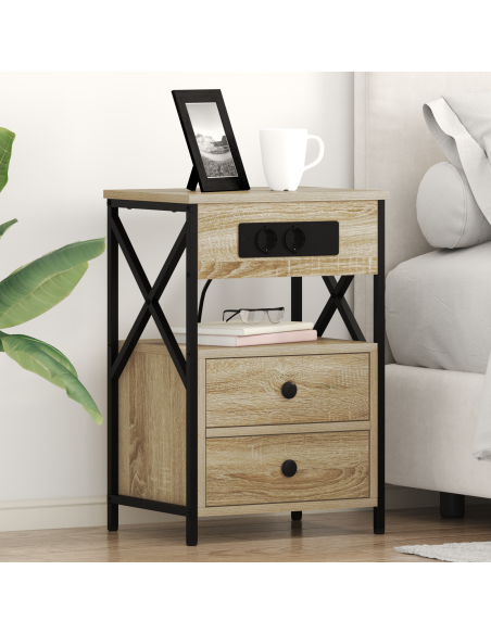 Armadio da Notte 2 pcs Rovere Sonoma 40 x 31 x 60 cm