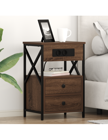 Armadio da Notte con cassetto Rovere Marrone 40 x 31 x 60 cm