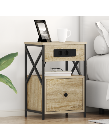 Armadio da Notte 2 pcs Rovere Sonoma 40 x 31 x 60 cm