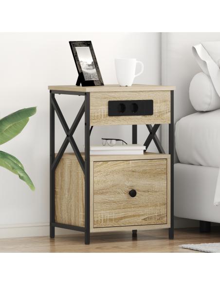 Armadio da Notte 2 pcs Rovere Sonoma 40 x 31 x 60 cm