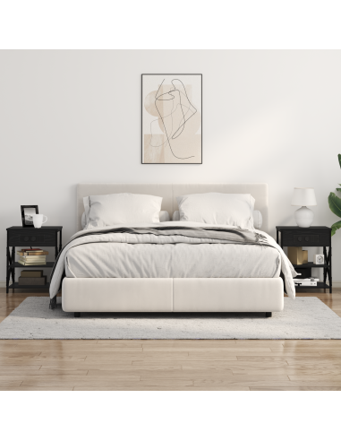 Armadio da Notte Rovere Nero 41 x 31 x 51 cm Legno multistrato