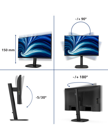 Philips Serie 3000 24B2N3200J/00 Monitor PC 60,5 cm (23.8") 1920 x 1080 Pixel Full HD LCD Nero