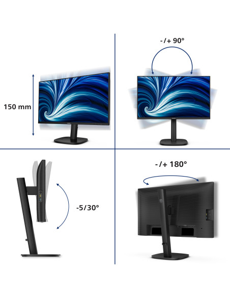 Philips Serie 3000 24B2N3200J/00 Monitor PC 60,5 cm (23.8") 1920 x 1080 Pixel Full HD LCD Nero