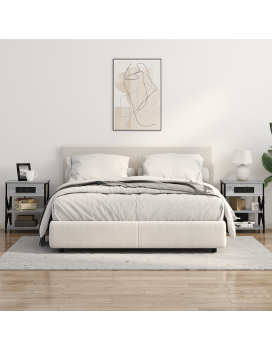 Armadio da Notte con lo scaffale Grigio Sonoma 41 x 31 x 51 cm