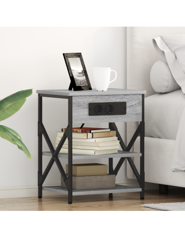 Armadio da Notte 2 pcs Grigio Sonoma 41 x 31 x 51 cm