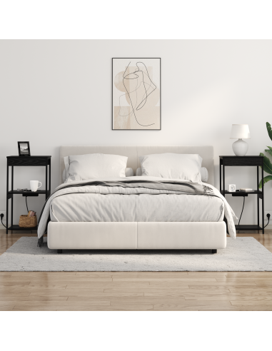 Armadio da Notte Rovere Nero 41 x 31 x 76 cm Legno multistrato