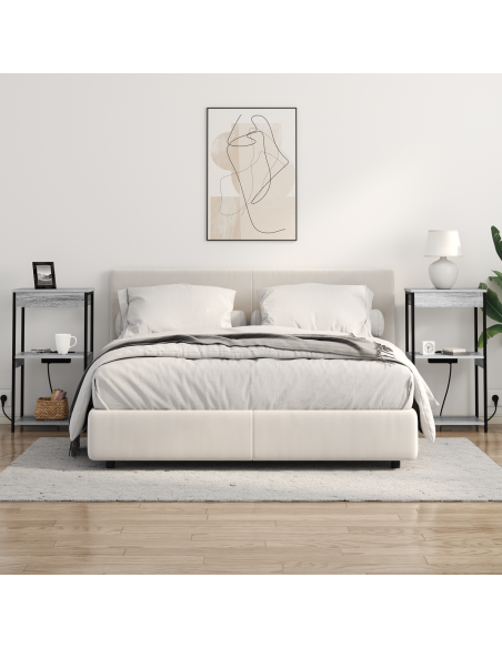 Armadio da Notte con lo scaffale Grigio Sonoma 41 x 31 x 76 cm