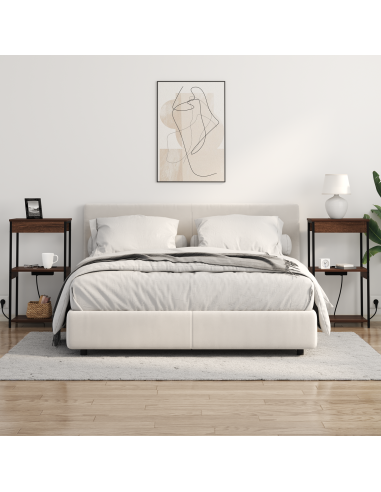 Armadio da Notte con lo scaffale Rovere Marrone 41 x 31 x 76 cm