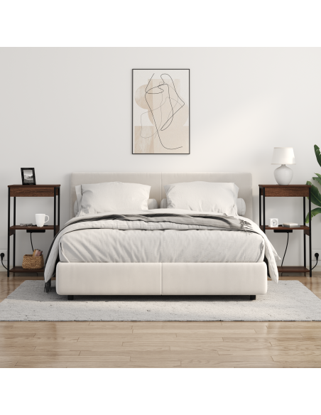 Armadio da Notte con lo scaffale Rovere Marrone 41 x 31 x 76 cm