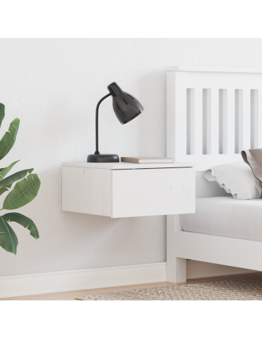 Comodino 2 pcs Bianco 37 x 35 x 18,5 cm Legno di pino massello