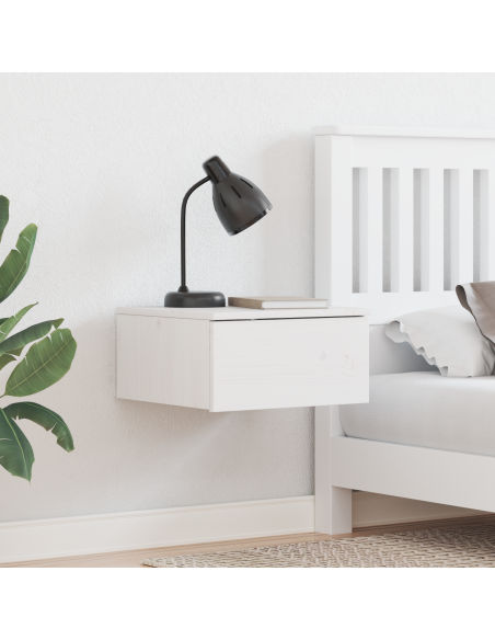 Comodino 2 pcs Bianco 37 x 35 x 18,5 cm Legno di pino massello