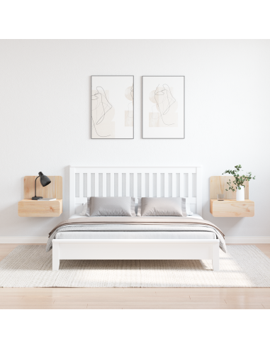 Comodino 2 pcs Marrone 44 x 32,5 x 40 cm Legno di pino massello