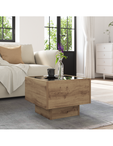Tavolino da salotto rovere artigianale 40 x 40 x 30 cm
