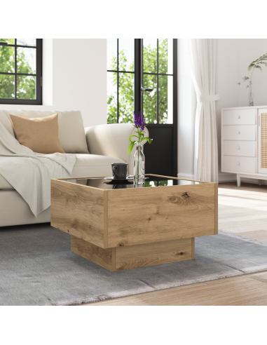 Tavolino da salotto rovere artigianale 50 x 50 x 30 cm