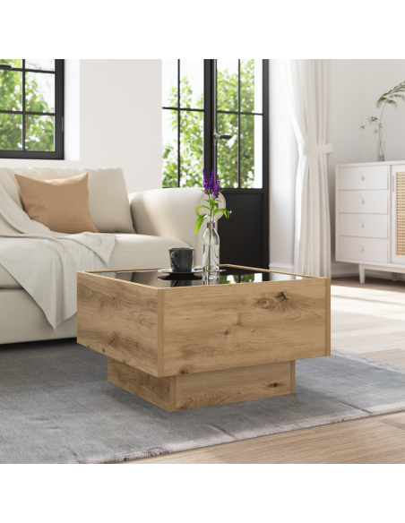 Tavolino da salotto rovere artigianale 50 x 50 x 30 cm