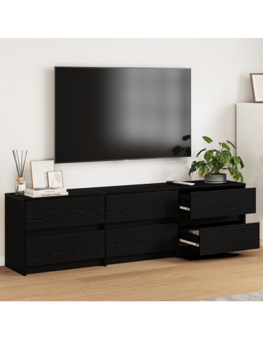 Unità TV 2 pcs Rovere Nero 180 x 34 x 50 cm Legno multistrato