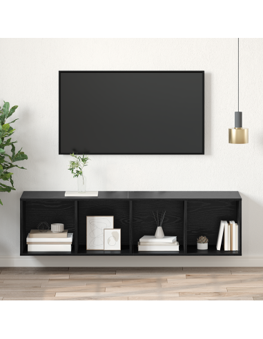 Set mobile TV Rovere Nero 37 x 37 x 142,5 cm Legno multistrato