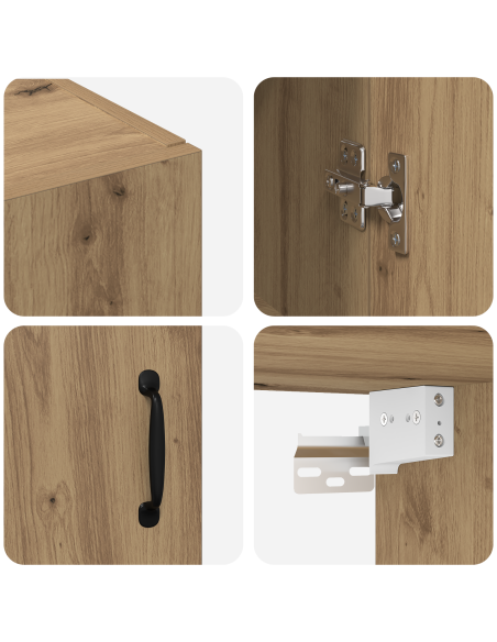 Armadietto a muro Rovere artigianale 69,5 x 34 x 90 cm