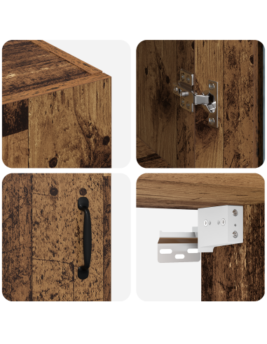 Mobiletto da parete appeso Marrone 69.5 x 34 x 90 cm