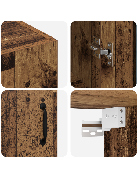 Mobiletto da parete appeso Marrone 69.5 x 34 x 90 cm