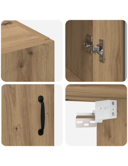 Mobiletto da parete appeso Marrone 69.5 x 34 x 90 cm