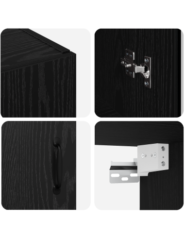 Mobiletto da parete appeso Nero 69.5 x 34 x 90 cm