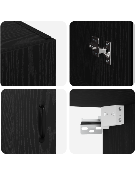 Mobiletto da parete appeso Nero 69.5 x 34 x 90 cm