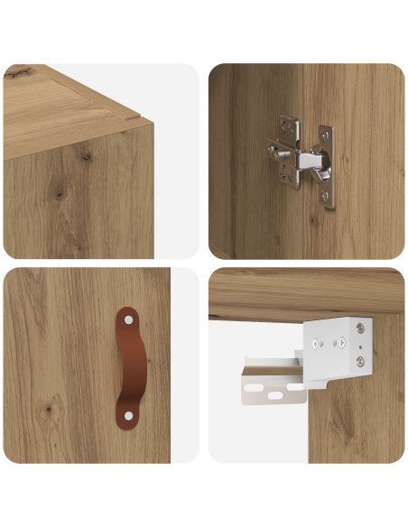 Armadietto a muro Rovere artigianale 69,5 x 34 x 90 cm