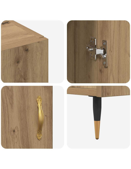 Credenza Rovere artigianale 90 x 34 x 80 cm Legno multistrato