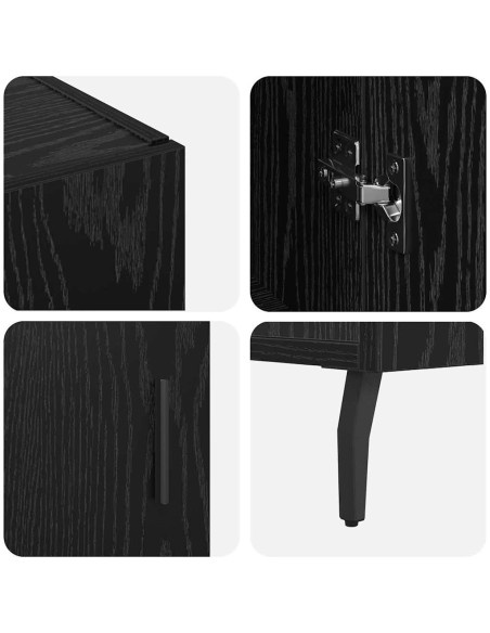 Credenza Rovere Nero 90 x 34 x 80 cm Legno multistrato