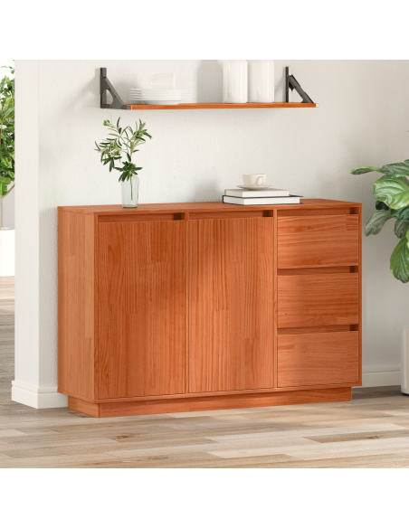 Credenza Rovere Marrone 111 x 34 x 75 cm Pino massello