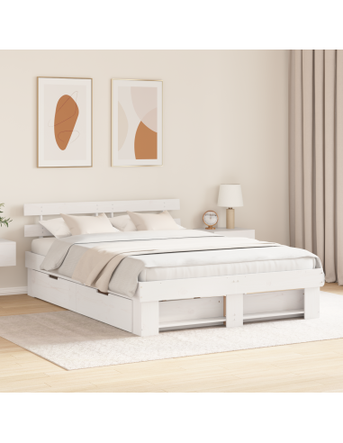 Struttura del letto Bianco 150 x 200 cm Pino massello
