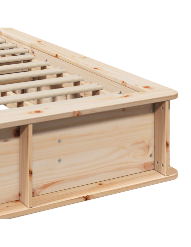 Struttura del letto Marrone 200 x 200 cm Pino massello