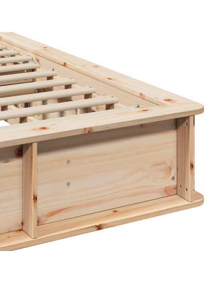 Struttura del letto Marrone 200 x 200 cm Pino massello