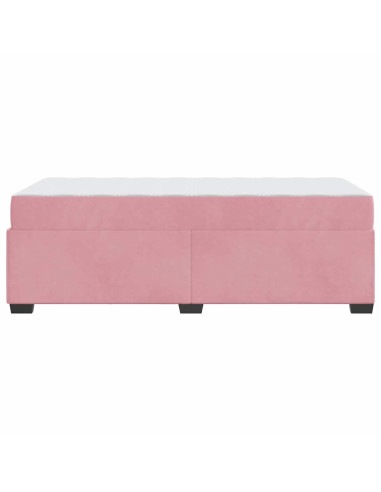 Struttura del letto con materasso Rosa 100 x 200 cm Tessuto