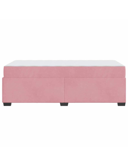 Struttura del letto con materasso Rosa 100 x 200 cm Tessuto