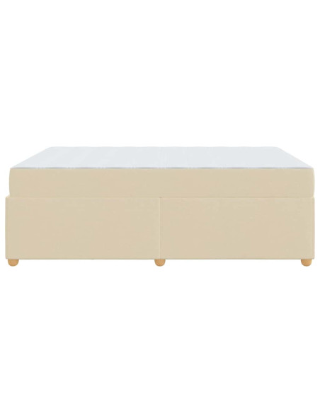 Struttura del letto con materasso Crema 140 x 200 cm Tessuto