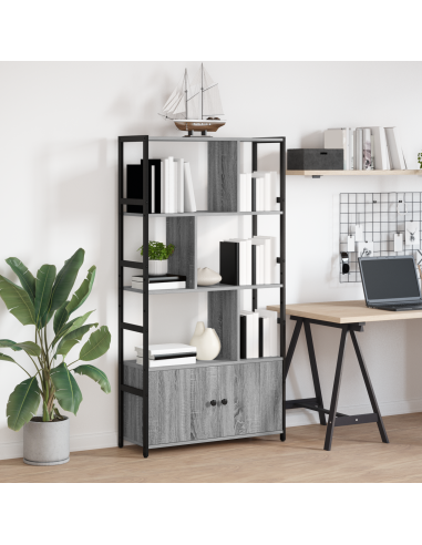 Libreria Grigio sonoma 80 x 30 x 155,5 cm Legno multistrato